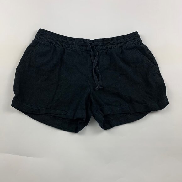 Old Navy Black Linen Blend Pull On Shorts S - Picture 1 of 5